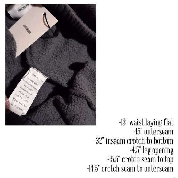 NWT Joah Brown Women's Acid Wash Black sz Small Medium Baggy Sweat Pants - Picture 4 of 7